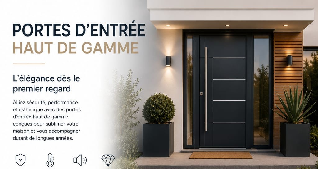 Porte d'entrée aluminium haut de gamme installée par EKO AL près de Nancy